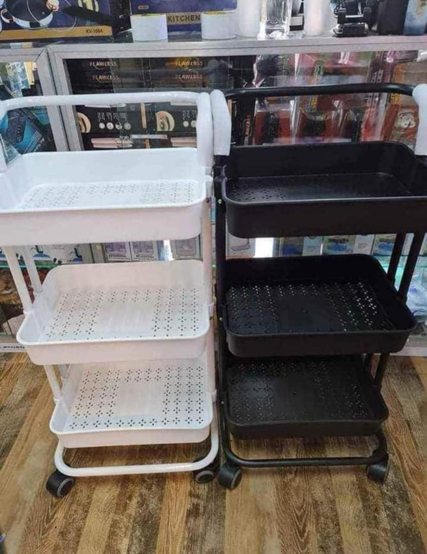 TROLLEY CART (Category: Food Organization & Storage) located in Cavite. Submitted by nesnaj12 (Listing ID 1087899450, Image 1). Description: SALE‼️ 850 ONLY 999 MALL PRICE :3TIER MOVABLE STORAGE TROLLY RACK ✔️rolling trolly cart ✔️6colors (white, pink, black, blue, green & yellow) ✔️metal & plastic tray material ✔️WE DO CASH ON DELIVERY ( SAME DAY DELIVER ) Store Loc: Imus.