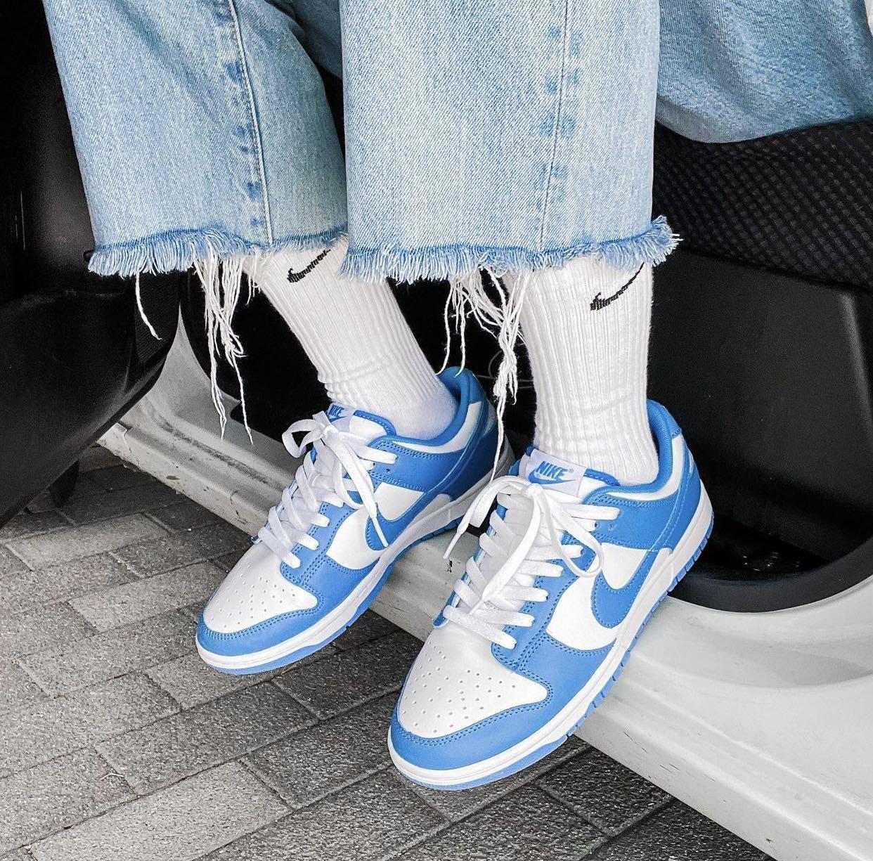 US3Y]🔵⚪️Nike Dunk Low University Blue GS (RESERVED), Men's Fashion,  Footwear, Sneakers on Carousell