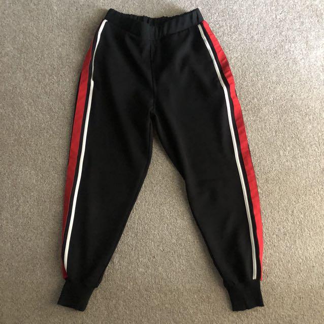 Black red and white joggers outlet