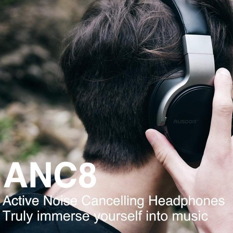 7824) Ausdom ANC8 Active Noise Cancelling Bluetooth Headphones