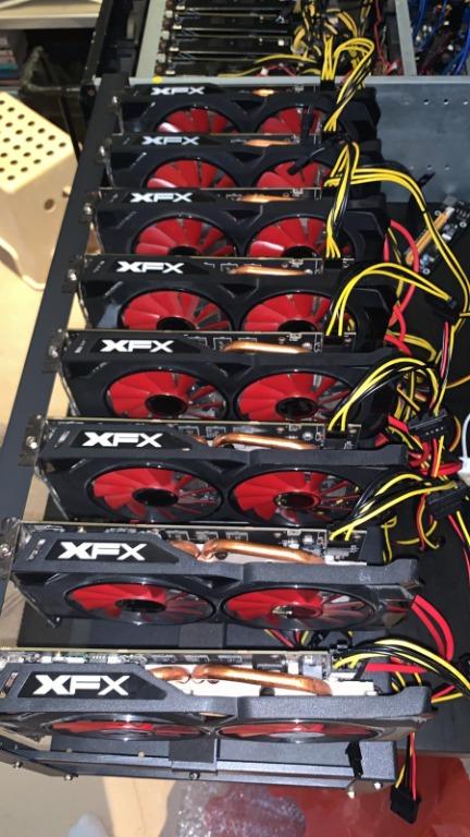 8x RX 470 8GB Mining Rig 220 250mh s Computers Tech Parts