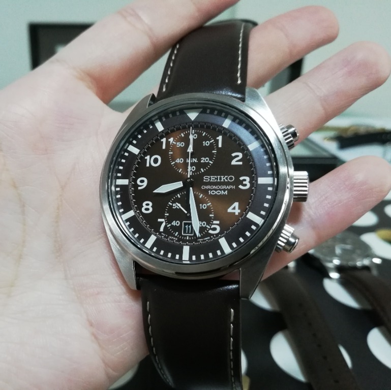 Authentic Seiko Chronograph Brown Dial Watch SNN241 Men s