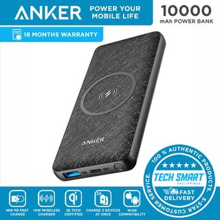 ANKER PowerCore III 10,000 mAh Wireless Portable Charger with Qi-Certified  10W Wireless Charging and 18W USB-C Quick Charge for iPhone 15/15 Plus/15