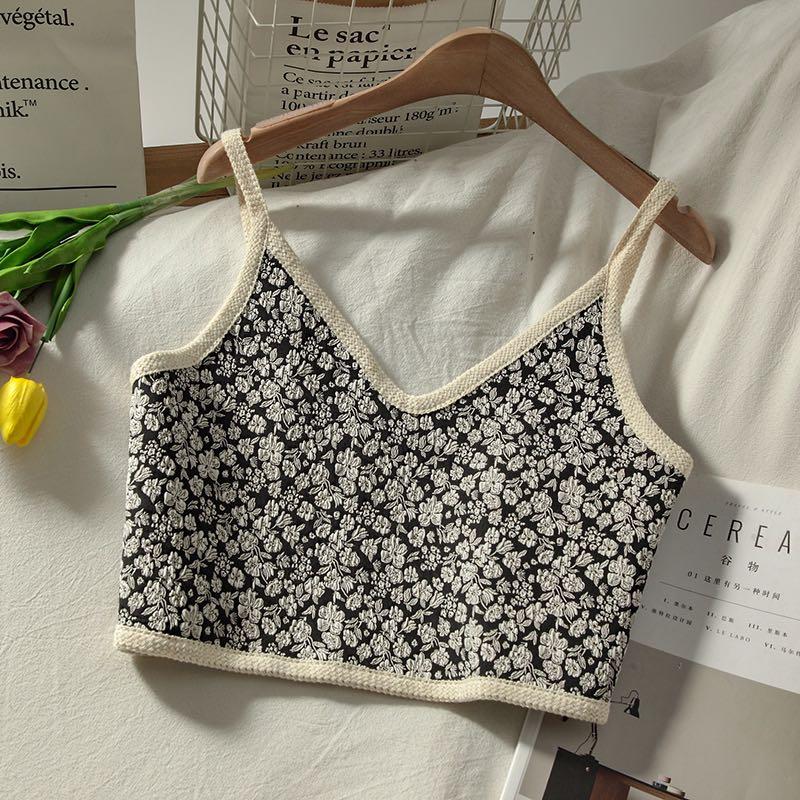 Floral crop tank top clearance