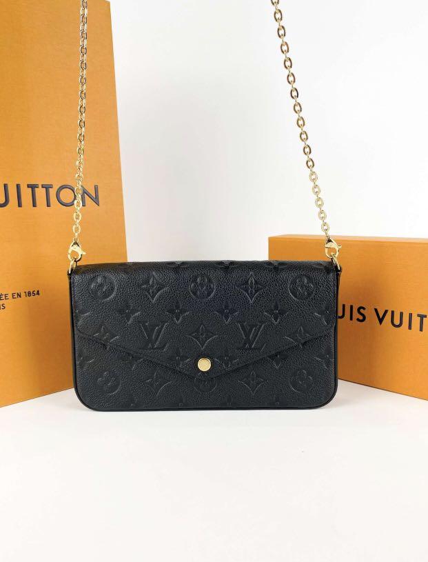 Louis Vuitton Empreinte Leather Black & Beige Felicie Pochette