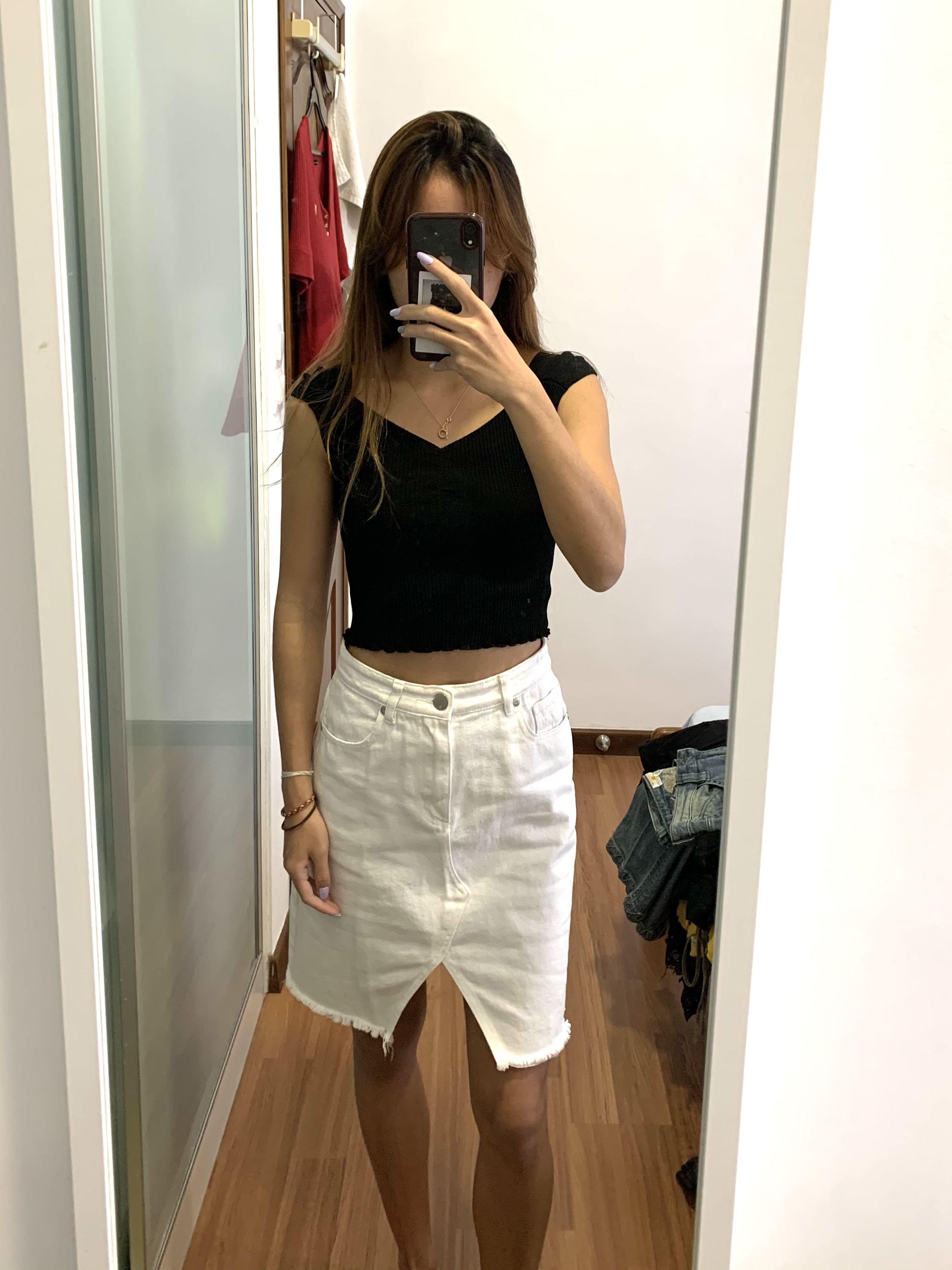 Cotton on discount white denim skirt
