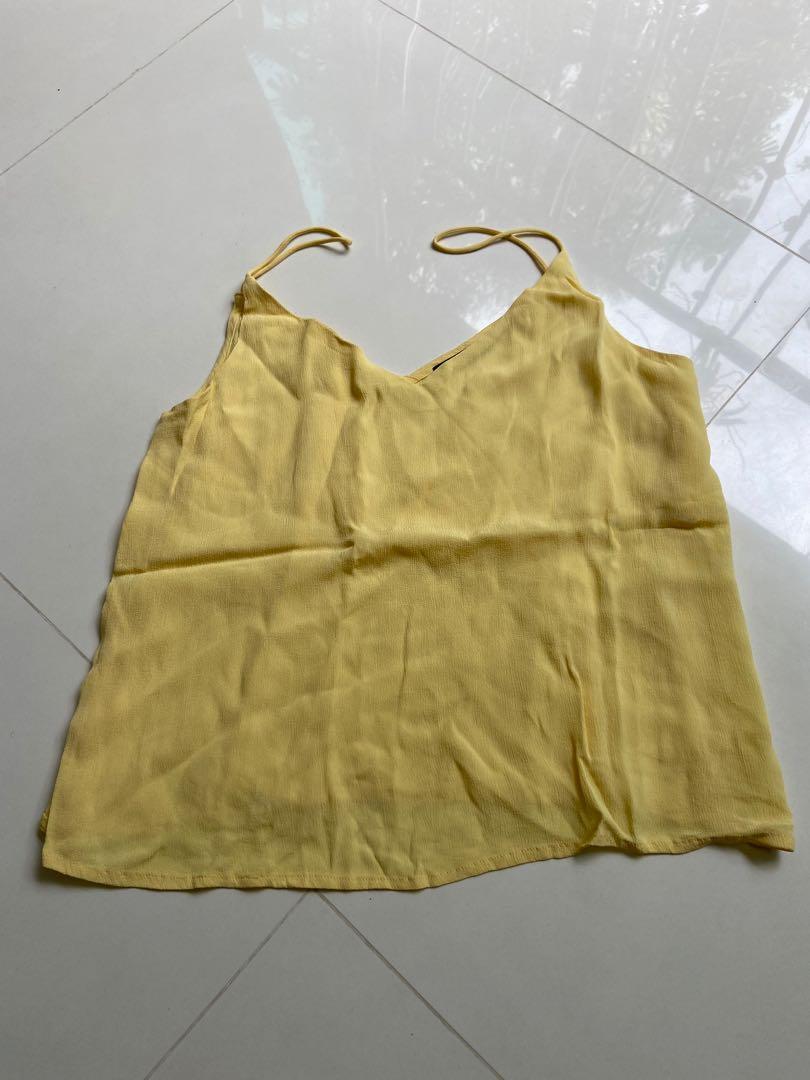 cotton on yellow cami tank top spaghetti straps Women s Fashion Tops Sleeveless on Carousell