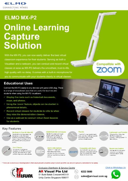 Elmo 4K Portable Visualizer (Model: MX-P2), TV & Home Appliances, TV ...