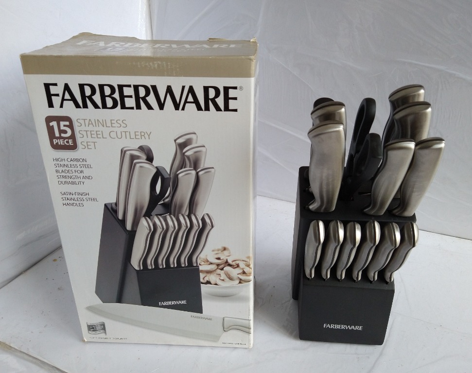 FARBERWARE PLATINUM 15 PIECE STAINLESS STEEL CUTLERY SET 