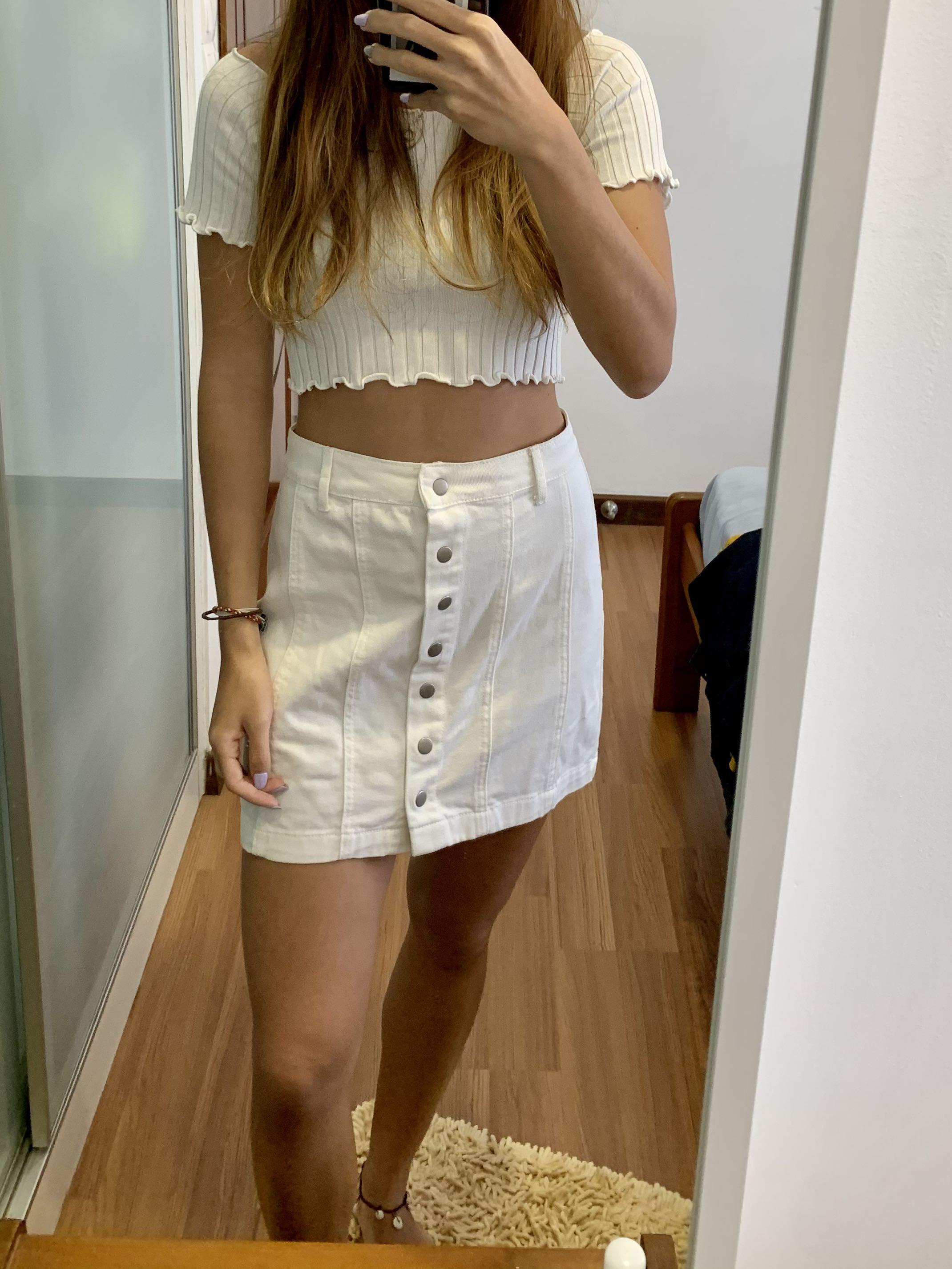 Button down skirt forever 21 shop