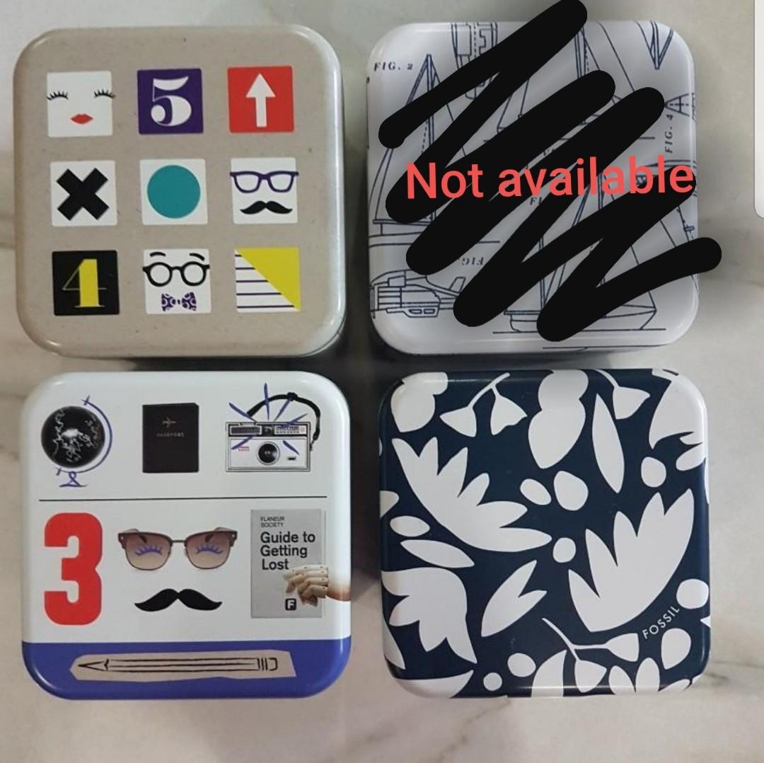 Fossil Watch Case Storage Iron Box