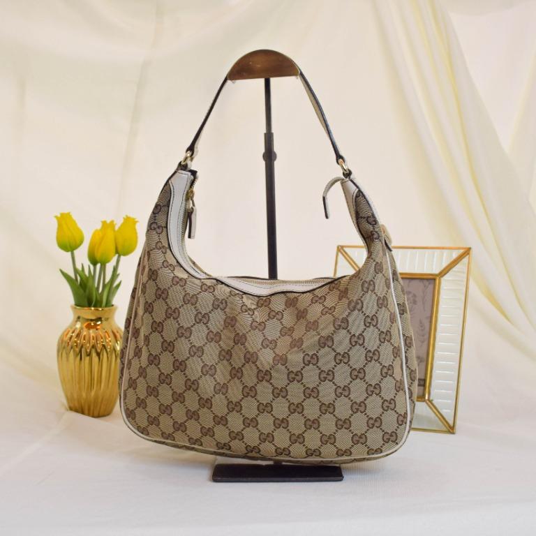 Gucci Charmy GG Canvas Hobo Bag Beige - Gucci Handbags