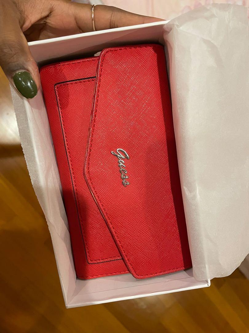 Guess red clutch online