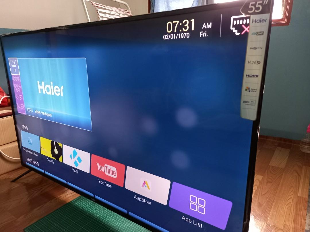 Haier 55'' UHD 4K Android Smart LED TV With 4K HDR LE55S8HQGA Experience  the Breath-Taking Crystal Color with 4K UHD resolution. Haier Android TV, By Bedi Electronics World