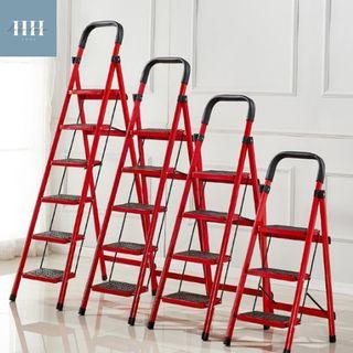 HH | 3 Step/5 Step Household Iron Pipe Folding Step Herringbone Ladder