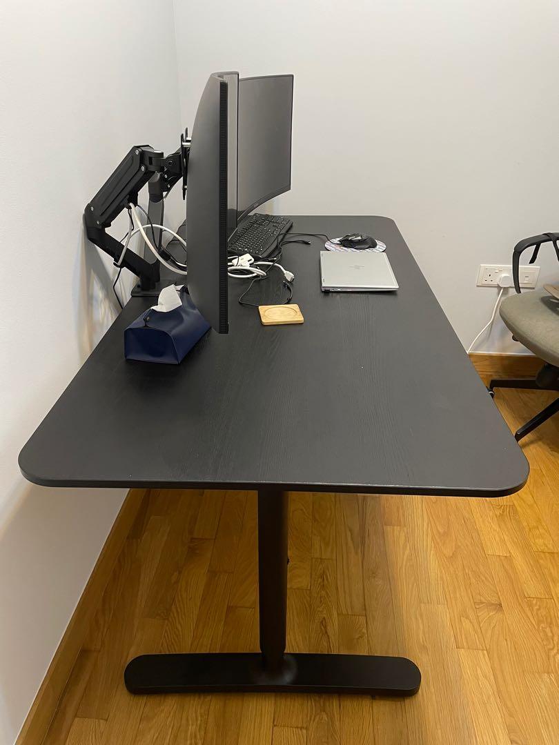 Ikea Height Manual Adjustable Table, Furniture & Home Living, Furniture