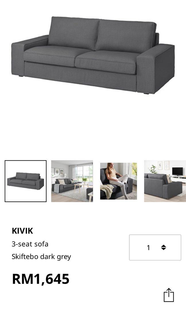 Ikea kivik 3 seater with 10 years warranty, Furniture & Home Living, Furniture, Sofas on Carousell
