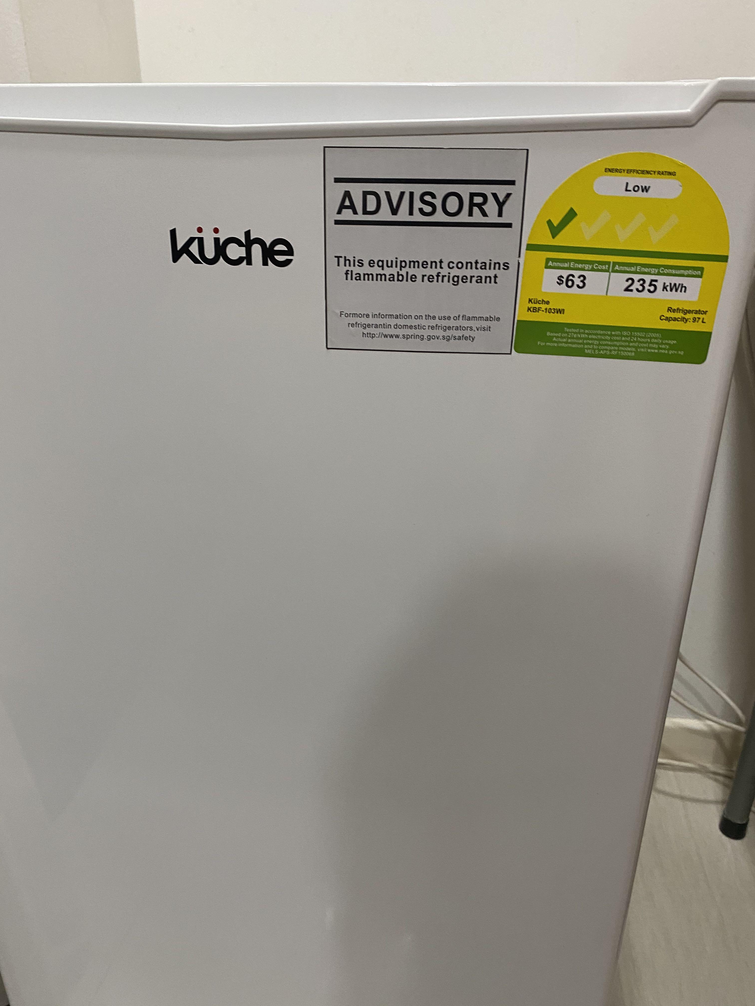 Küche KBF103WI Bar Fridge, TV & Home Appliances, Kitchen Appliances