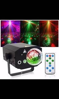 Led Disco Light Stage Lights Voice Control Music Laser Projector Lights  2 in 1 RGB Effect Lamp For Party Show with Controller