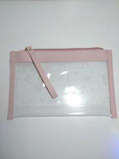 makeup pouch transparan transparent clear pouch aesthetic travel pouch lipstick chanel ysl dior