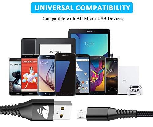Micro USB Cable Android Charger Aioneus 6ft Nylon-Braided Fast
