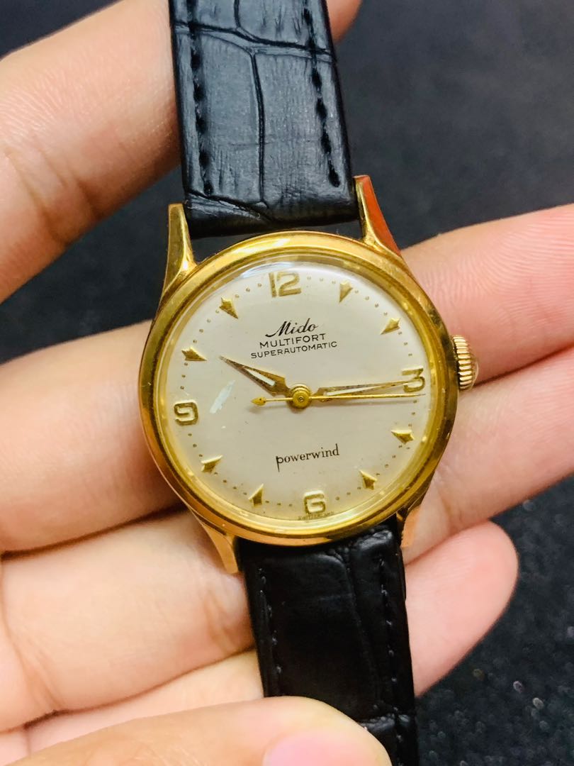 MIDO Multifort 14k Gold 30.5mm SuperAutomatic Powerwind Watch
