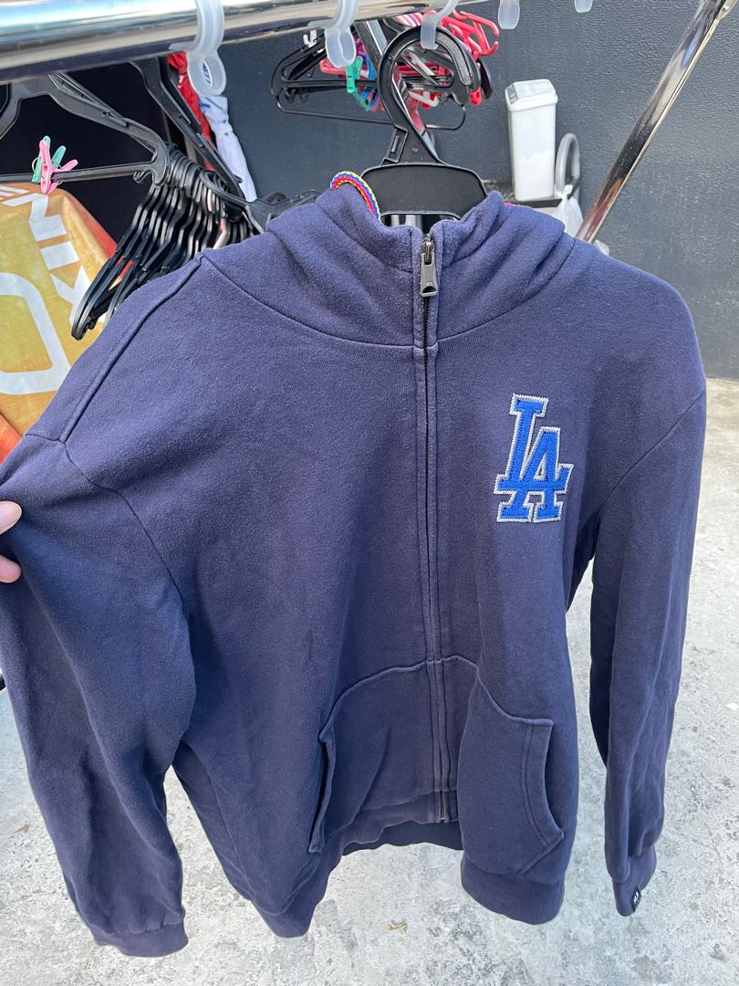 MLB  Áo hoodie phối zip Simbol Sleeve Logo