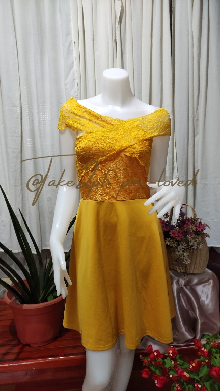 Golden yellow cocktail dress cheap