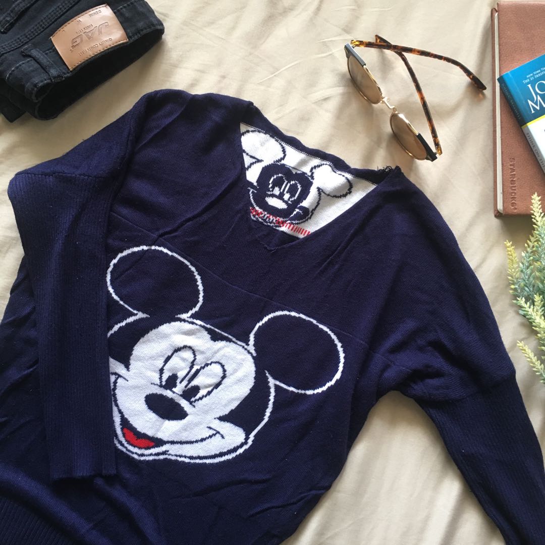 blue mickey mouse sweater