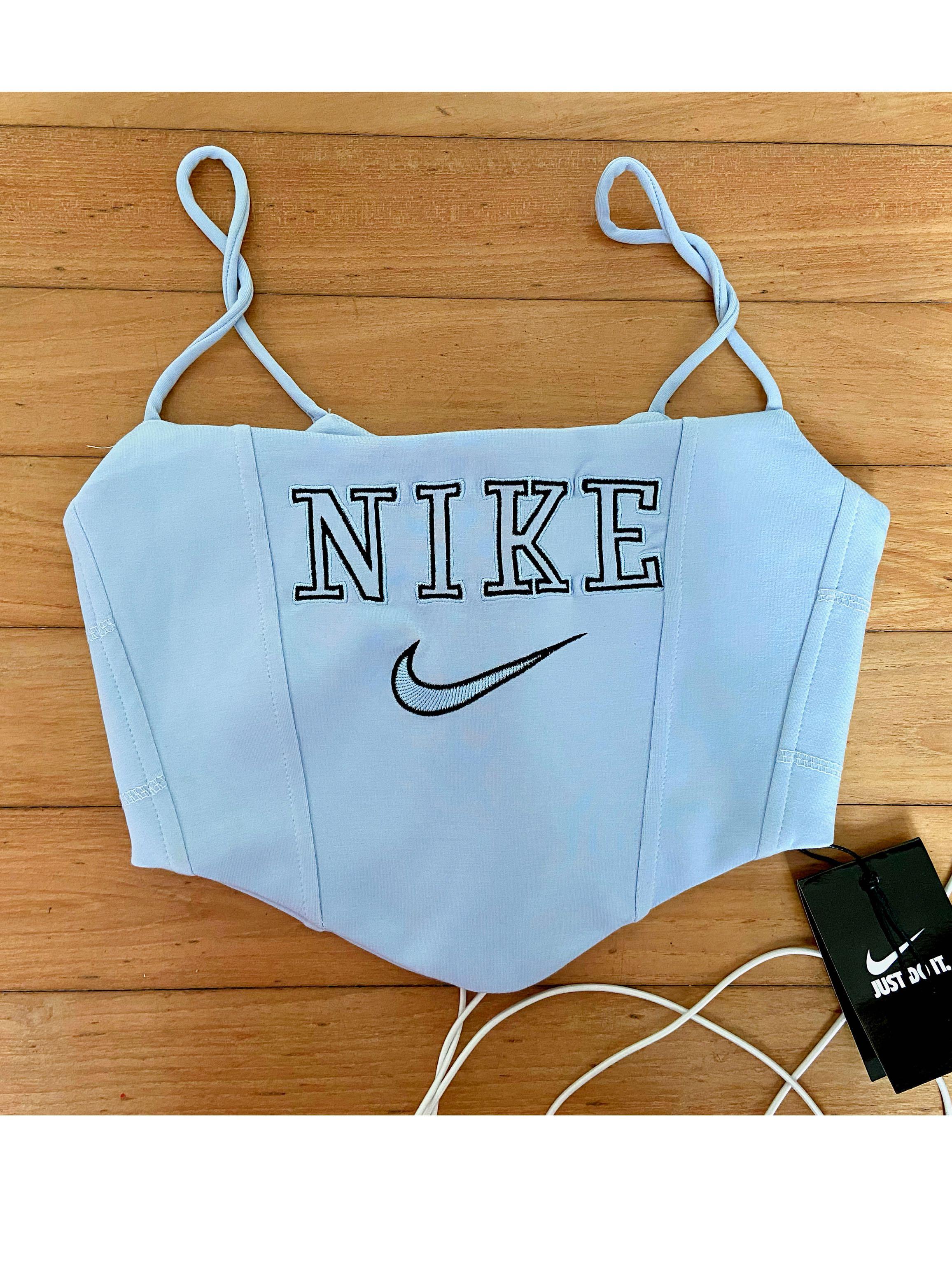 Nike reworked corset top baby blue