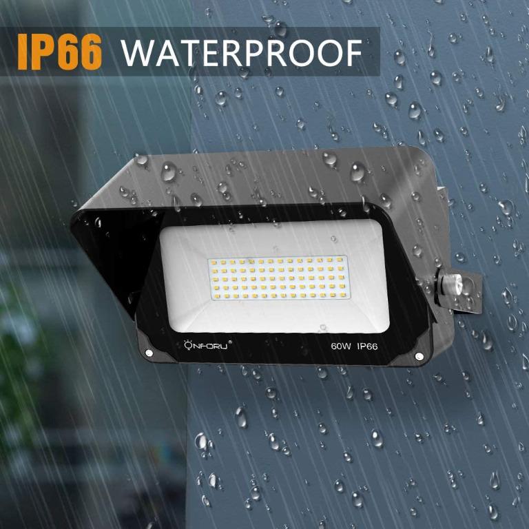 Onforu Pack 100W LED Flood Light with Plug 700W Equiv., 10000lm Super Bri - 4
