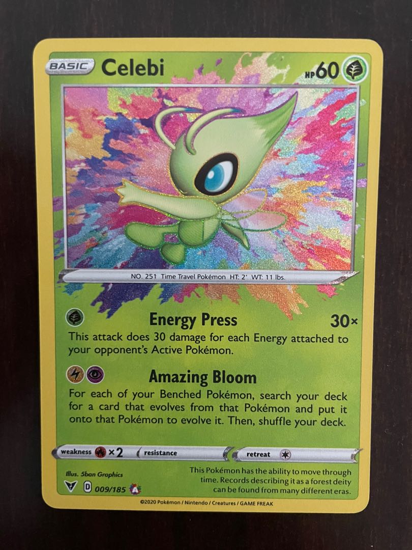 Pokemon Tcg Celebi 009 185 Amazing Rare Sword Shield Vivid Voltage Hobbies Toys Toys Games On Carousell