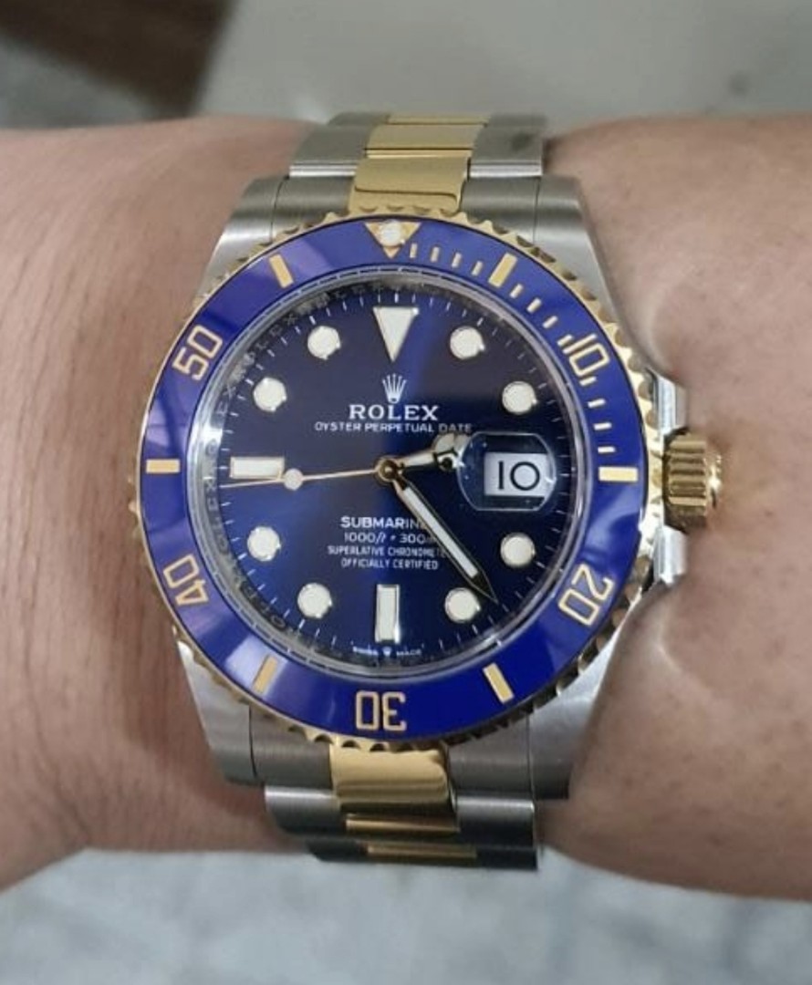rolex blue submariner two tone