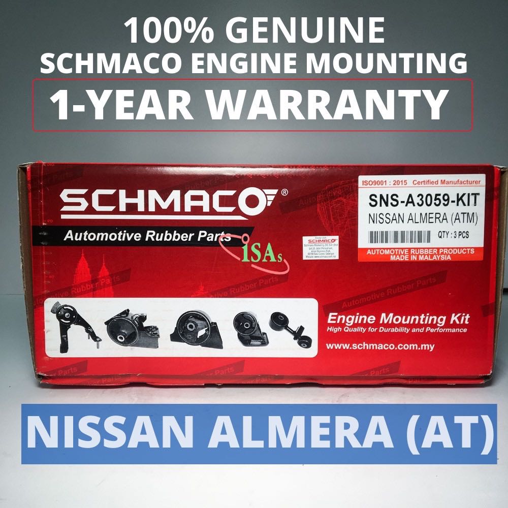 Schmaco Engine Mounting Set for Nissan Almera Auto 1 year warranty