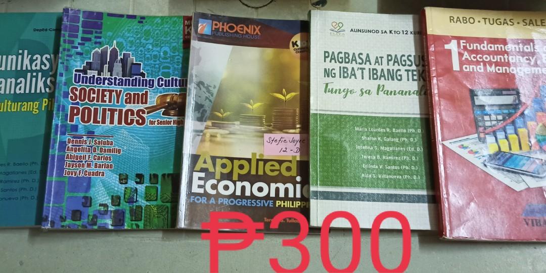 Text Books for sale ( senior high) (Category: Textbooks) located in Manila. Submitted by happydachshund (Listing ID 1088190417, Image 3). Description: 200 each -General Mathematics -Practical Research2(blue)(has writing+highlights) -Statistical Literacy(has pencil writings and few ripped pages) SOLD -Personal Development (has writings and highlights) 250 each -‎Academic Reading and Writing(has writings) -‎Empowerment Technologies -Business Financ