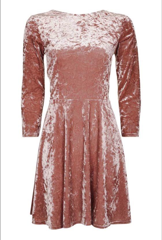 Topshop pink velvet dress discount