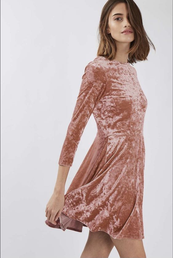 Topshop pink cheap velvet dress