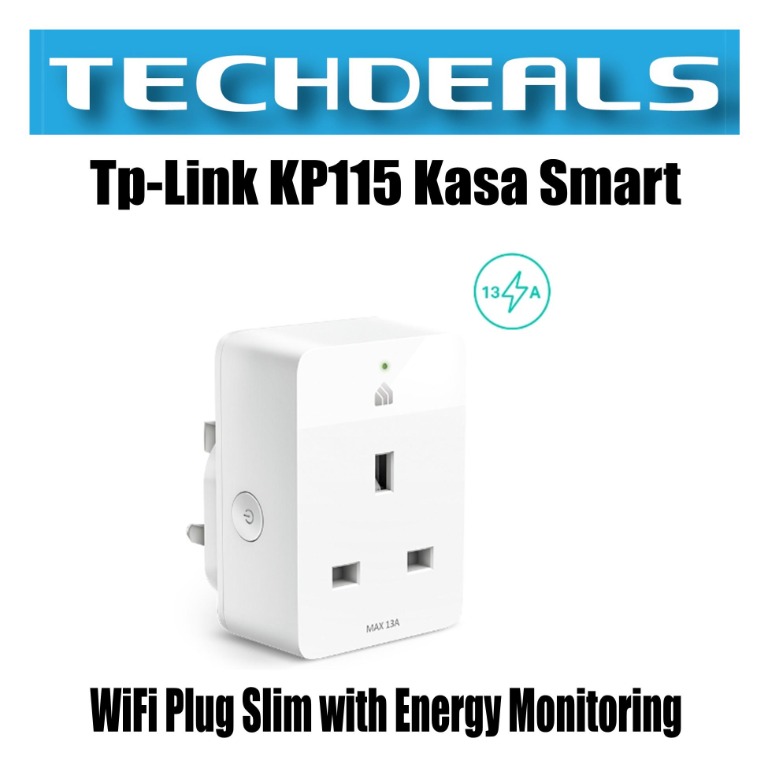 Tp-Link KP115 Kasa Smart WiFi Plug Slim with Energy Monitoring, TV ...
