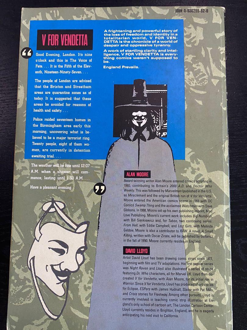 V for Vendetta Graphic Novel Alan Moore David Lloyd, Hobbies & Toys ...