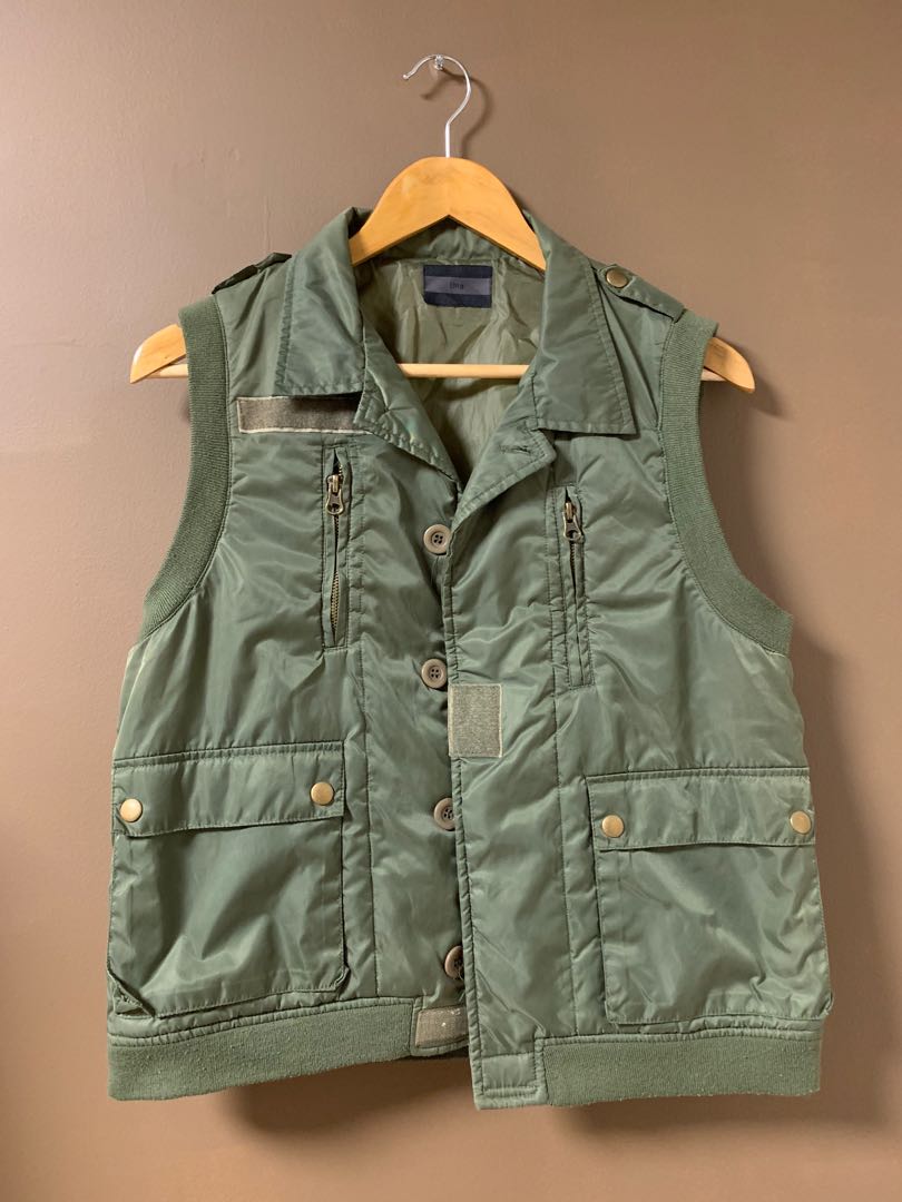 Vintage Military Green Vest, Men's Fashion, Tops & Sets, Vests on Carousell