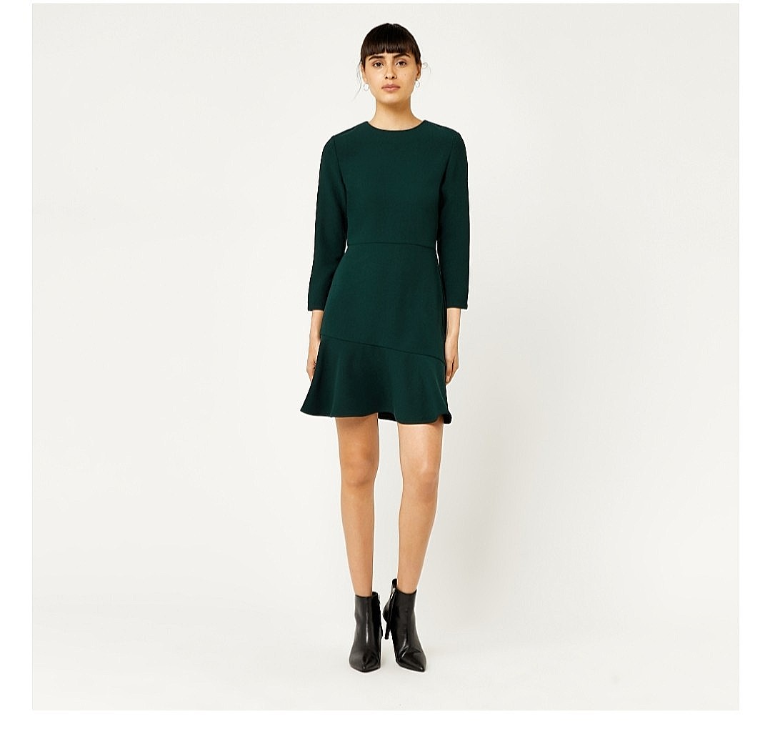 Warehouse dark deals green dress