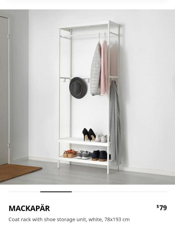 White Metal Open Wardrobe Ikea Mackapar Furniture Home Living Furniture Shelves Cabinets Racks on Carousell