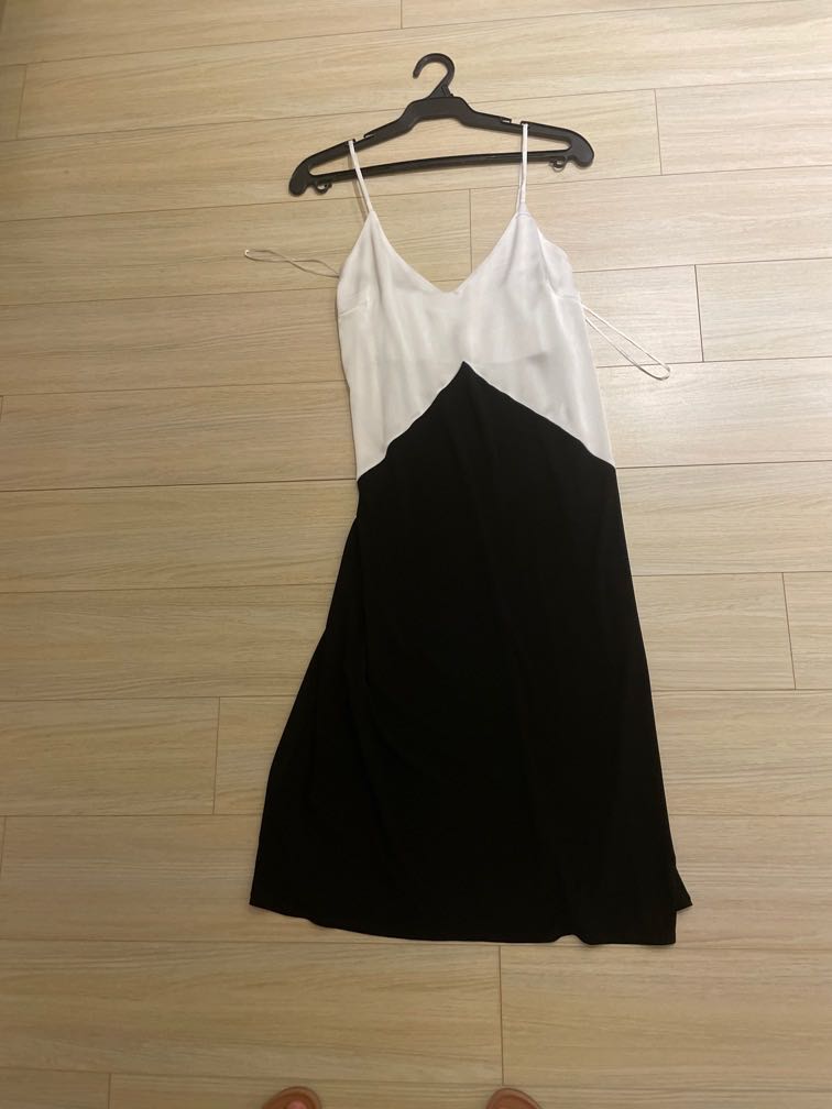 Zara White u0026 Black Slip Dress, Women's Fashion, Dresses u0026 Sets, Dresses on  Carousell