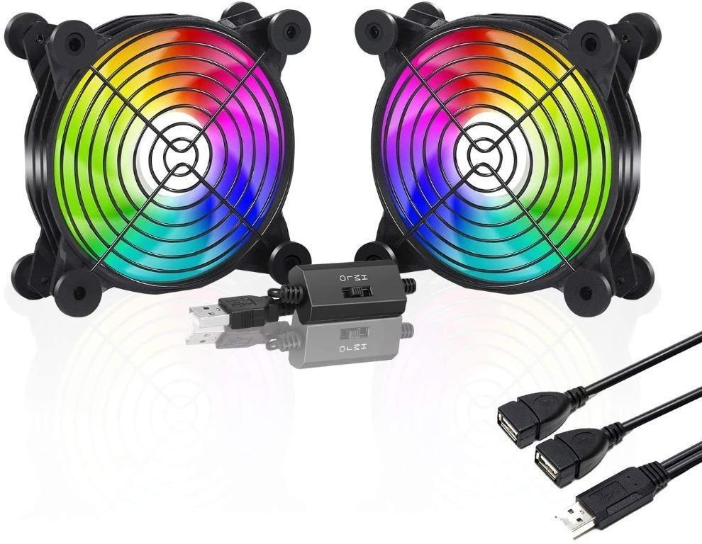 3039 Uphere U16 Usb Fan Dual Ball Bearings Rainbow Led Silent 1mm Fan Electronics Others On Carousell