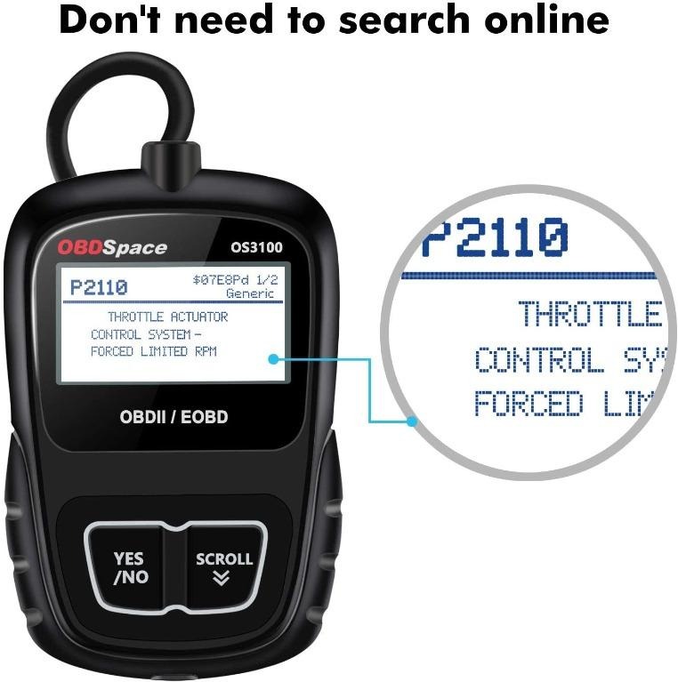 Aa241 Obdspace Os3100 Obdii Obd2 Reader Scanner Car Diagnostic Fault Code Scanner Can Obd2 Eobd Compliant Us European Asian Cars Black Mobile Phones Gadgets E Readers On Carousell