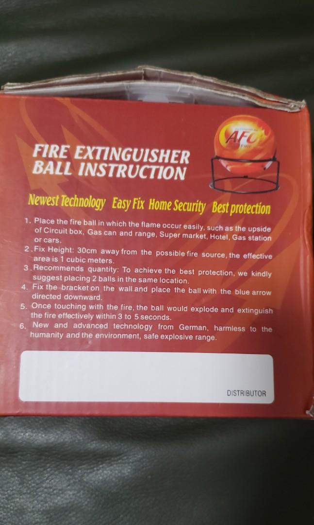 全新AFO 滅火球 Auto Fire Off fire extinguisher ball, 傢俬＆家居, 浴室、廚房用品配件