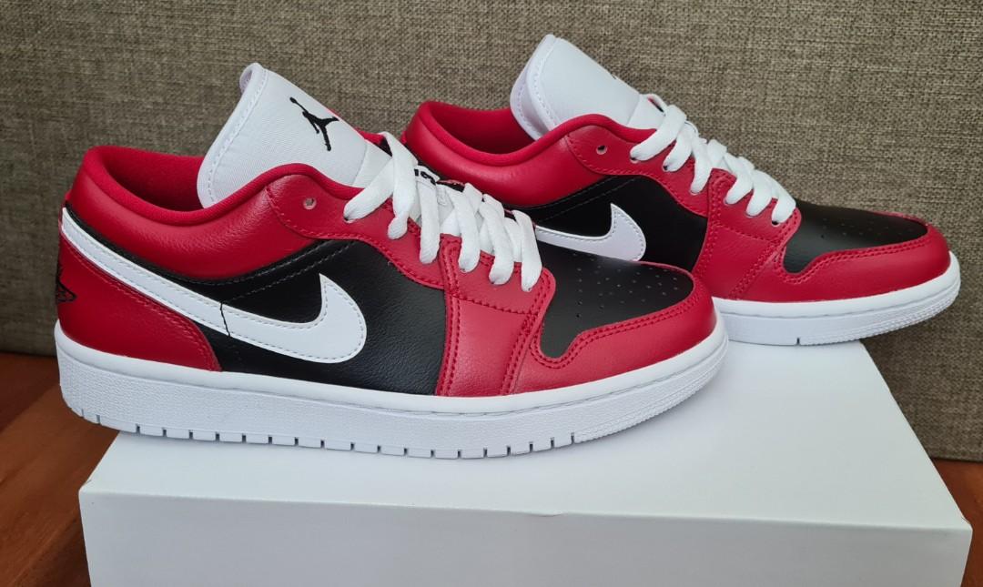 aj1 low white black gym red