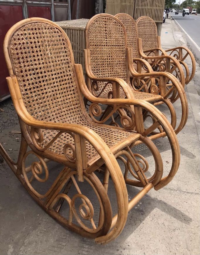 Authentic Rattan Solihiya Rocking chair senior size Furniture Home Living Furniture Chairs on Carousell