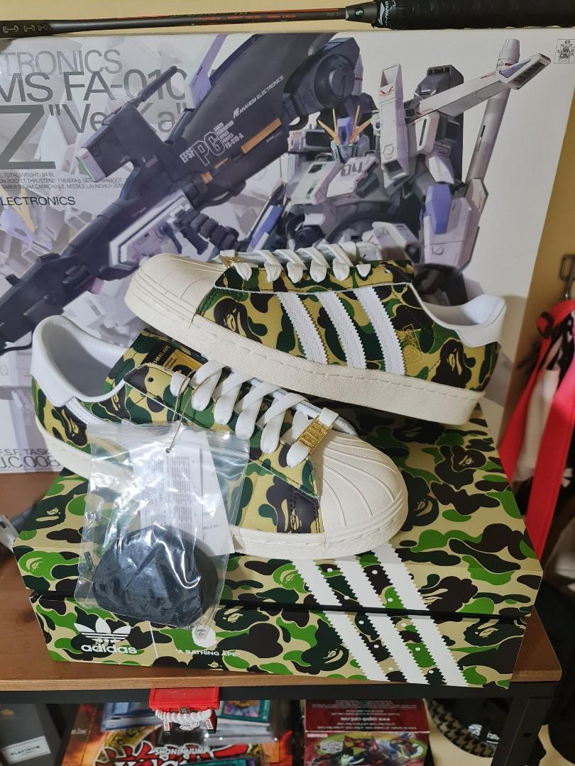 bape superstar 80s green camo