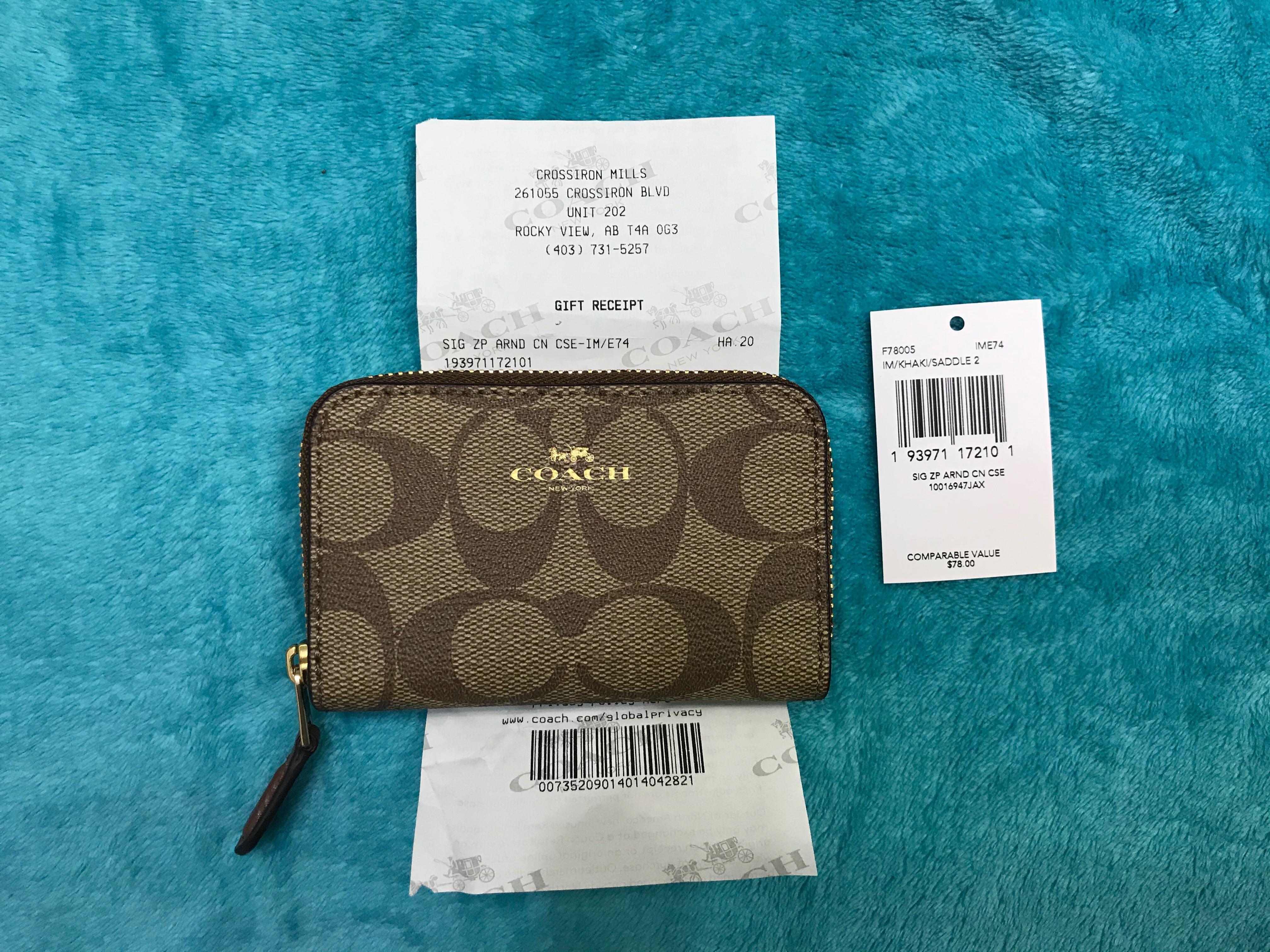 coach zip around card case